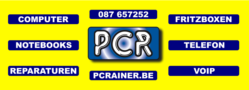 NOTEBOOKS REPARATUREN PCRAINER.BE 087 657252 VOIP TELEFON FRITZBOXEN COMPUTER